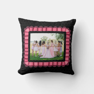 Coussin Photo moderne Best Friends Bridal Lace rose tendan