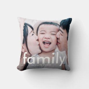 Coussin Photo moderne et minimaliste avec typographie de f