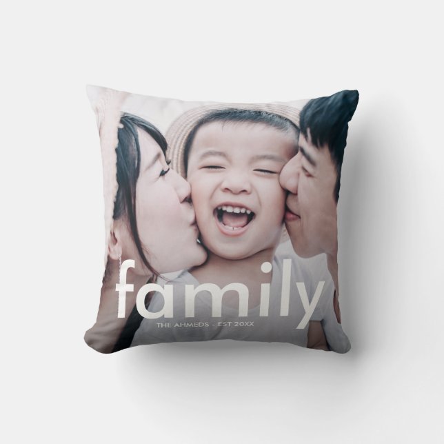 Coussin Photo moderne et minimaliste avec typographie de f (Recto)