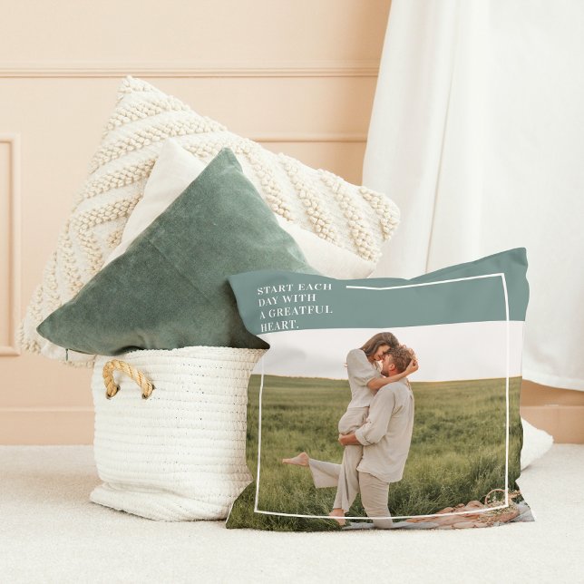 Coussin Photo moderne Green Famille Jolie Cadeau (Créateur téléchargé)