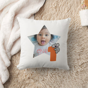 Coussin Photo personnalisé 1er anniversaire, Une année suc