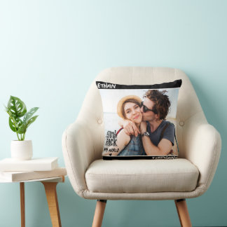 Coussin Photo personnalisé Black Grunge You Rock My World