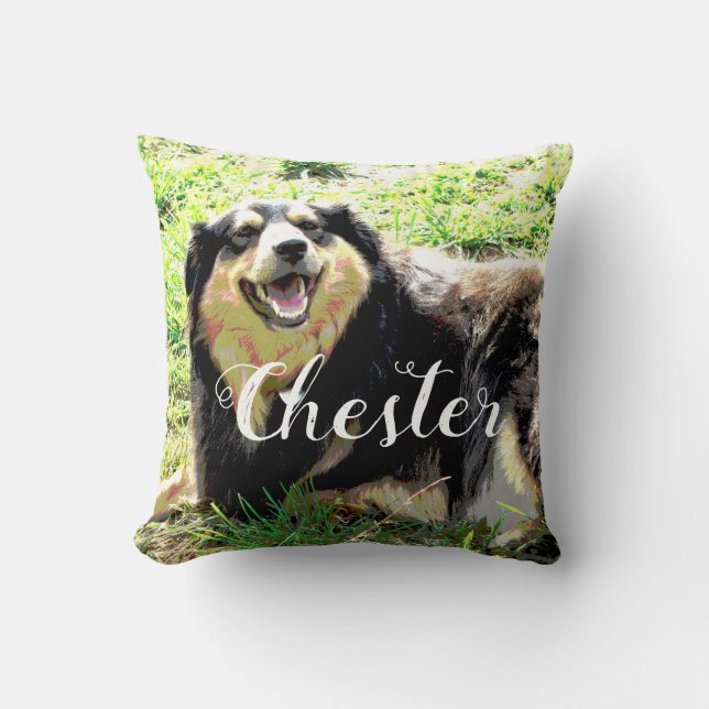 coussin photo personnalisé chien ajouter votre pro (Recto)