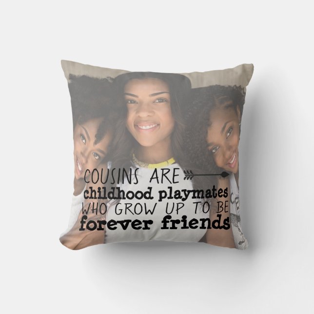 Coussin photo personnalisé Cousin (Recto)