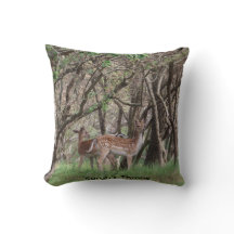 Coussin photo personnalisé de cerfs de la forêt |