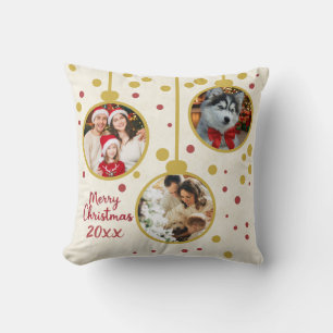 Coussin Photo personnalisé - Décoration de Noël de famille