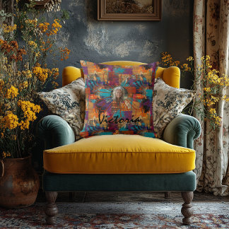 Coussin photo personnalisé dynamique Multicolor Ab