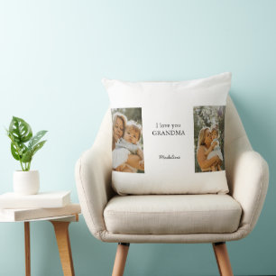 Coussin photo personnalisé - Je t'aime grand-mère