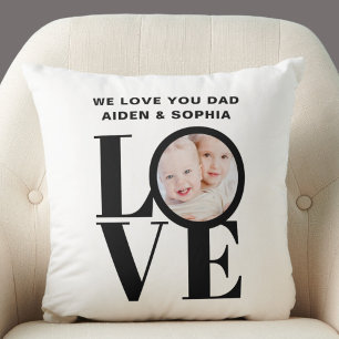 Coussin Photo personnalisé On t'aime Papa