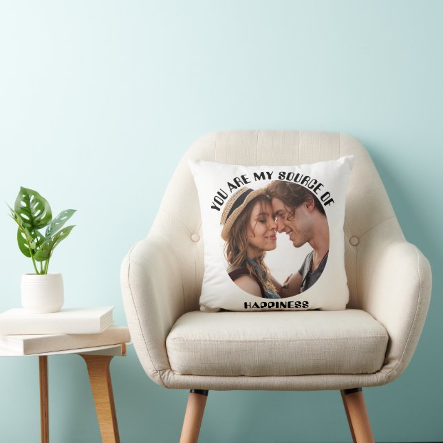 Coussin Photo personnalisé Vous êtes ma source de bonheur (Chaise)