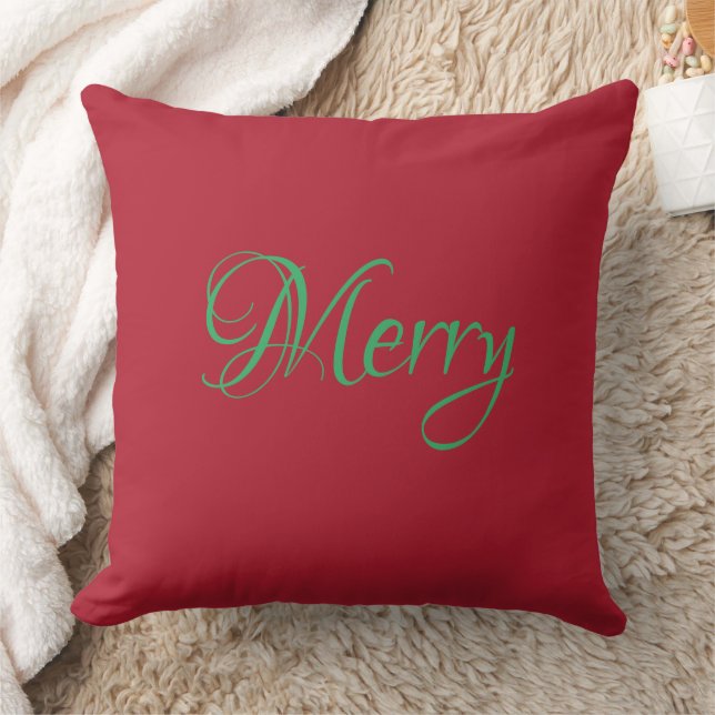 Coussin Photo personnalisée à deux faces, rouge de Noël (Couverture)