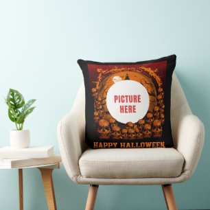 COUSSIN PHOTO PERSONNALISÉE BONNE FÊTE D'HALLOWEEN