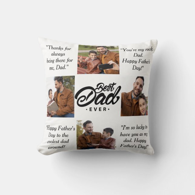 Coussin Photo personnalisée de meilleur père (Recto)