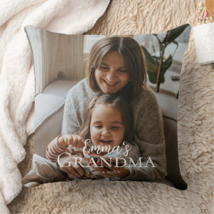 Coussin Photo personnalisée et texte personnalisé Grand-mè