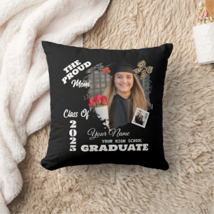 Coussin Photo personnalisée, Fière maman d'un diplômé de 2