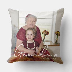 Coussin Photo personnalisée Je t'aime grand-mère