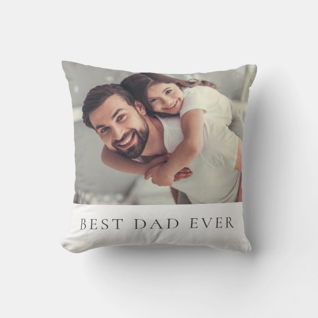 Coussin Photo personnalisée Meilleur Papa Jamais T-shirt (Recto)