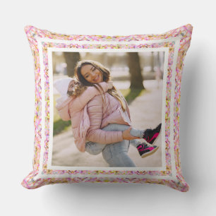 Coussin Photo personnalisée Pastel Pink Bonne fête des mèr