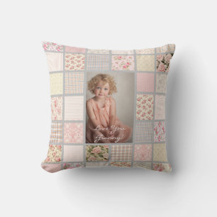Coussin Photo personnalisée Pink & Grey