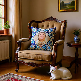 Coussin Photo personnelle, Azulejos bleu et blanc
