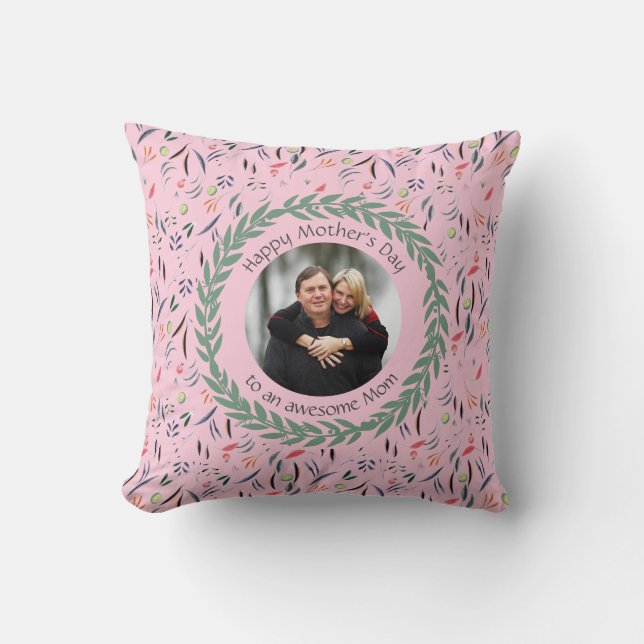 Coussin Photo rose Floral MOM (Recto)