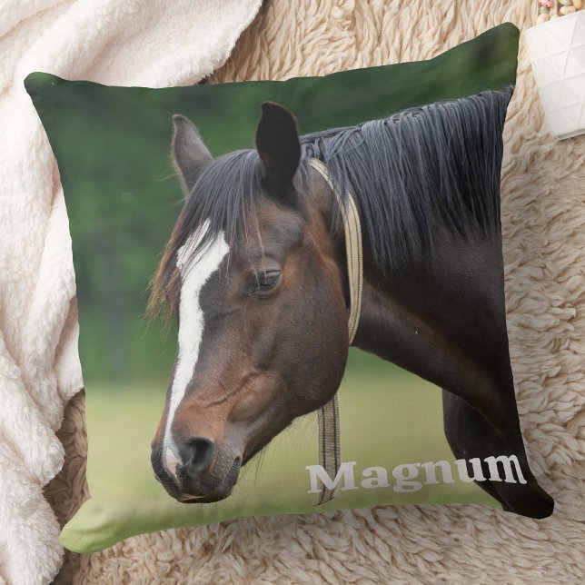 Coussin Photo simple et moderne de l'amoureux du cheval (Créateur téléchargé)