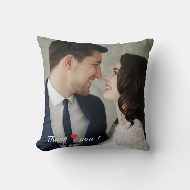 Coussin Photo sur mesure du Mariage du coeur (Recto)