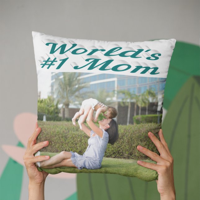 Coussin Photo verte de maman (Créateur téléchargé)