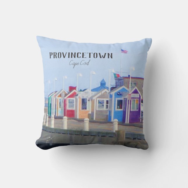 Coussin Photographie de promenade de Provincetown Cape Cod (Recto)