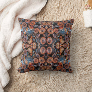 Coussin Photographie d'un motif d'arbres coupés empilés en
