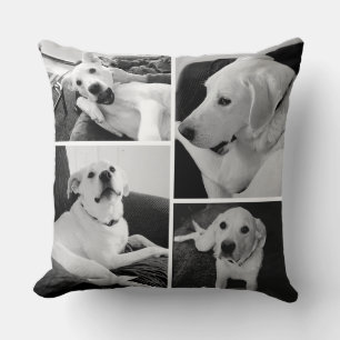 Coussin Photos de chiens noirs et blancs mignons et amusan