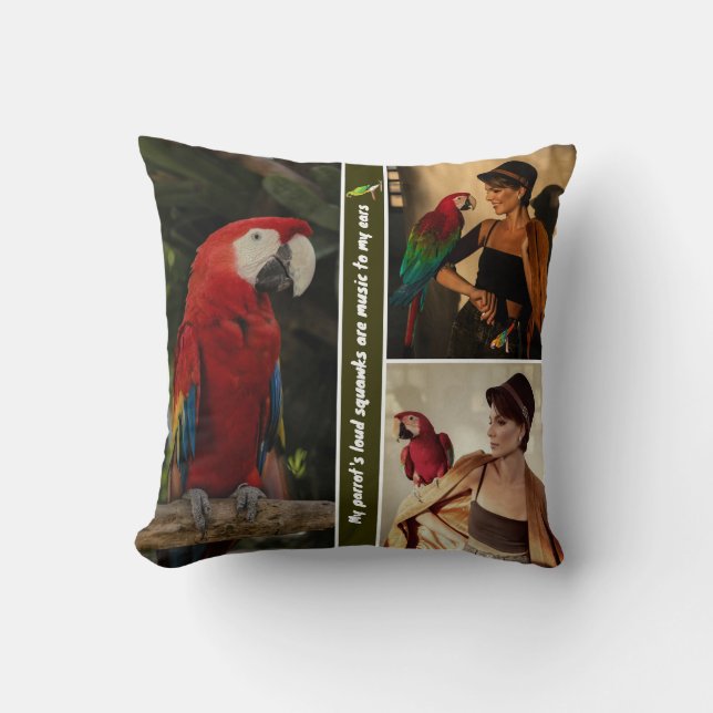 Coussin Photos de perroquet personnalisées Lancer l'oreill (Recto)