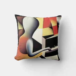 Coussin Piano Player - Art aérographe