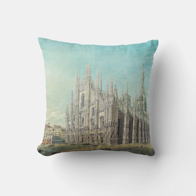 Coussin Piazza del Duomo à Milan par Carlo Bossoli (Recto)