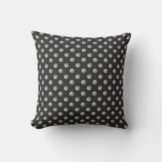Coussin `Pie Polkadot"  Gris tonal noir