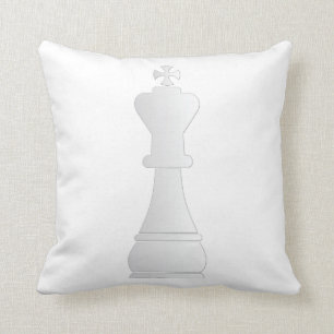 Coussin Pièce d'échecs blanche de roi