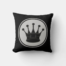 Coussin Pièce d'échecs noire de la Reine