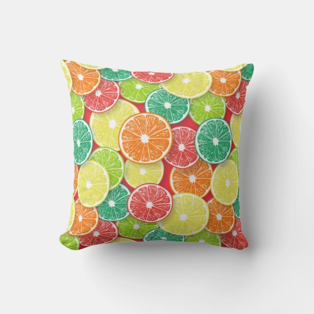Coussin Pièces de fruits d'agrumes pop art 2 (Recto)