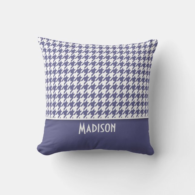 Coussin Pied de fond bleu-gris foncé personnalisé (Recto)