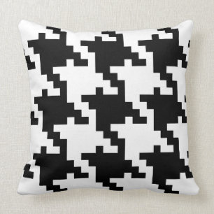 Coussin Pied-de-poule noir et blanc géant