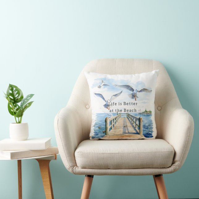Coussin Pier Ocean Beach Birds (Chaise)