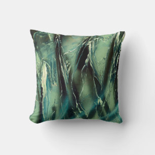 Coussin Pierre verte en verre de mer