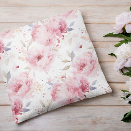 Coussin Pies roses | Aquarelle | Printemps