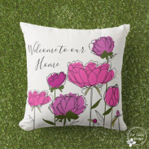 Pies roses "Bienvenue à notre maison"
