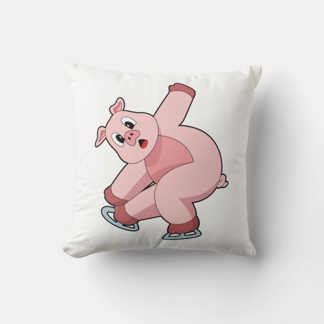 Coussin Pig Patinage sur glace Patins sur glace (Recto)