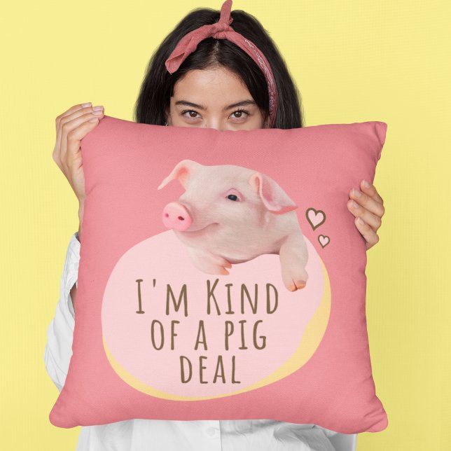 Coussin Piglet mignon - Je suis un peu un contrat de cocho (Créateur téléchargé)