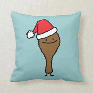 Coussin Pilon de casquette de Père Noël de jambe de poul