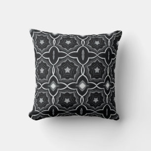 Coussin Pilote à jetons noir et blanc orientation géométri