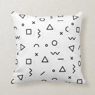 Coussin Pilote de lancement de motif Memphis rétro minimal