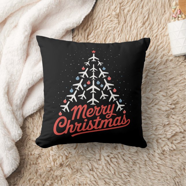 Coussin Pilote de l'arbre de Noël d'avion (Couverture)